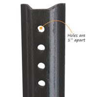 7' Tall Baked Enamel Black Post