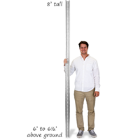 8' Tall Galvanized Steel Post (with bolts & nuts)