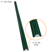 8' Tall Baked Enamel Post