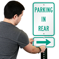 Parking in Rear Signs