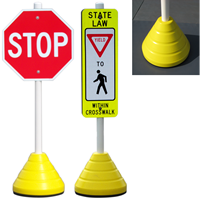 Recycled rubber tire sign base