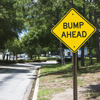 Bump Ahead Sign In Diamond Shape