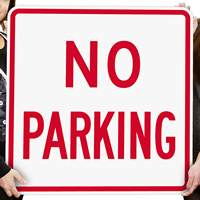 Bold Red No Parking Sign