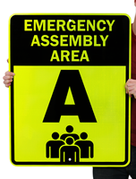 Emergency Assembly Area & Fire Drill Sign
