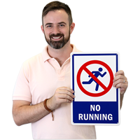 No Running With Graphic Pool Sign