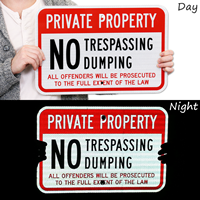Private Property No Trespassing, No Dumping Signs