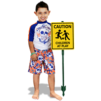Caution Children At Play LawnBoss® Sign