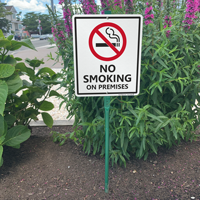 No smoking sign on premises yard sign