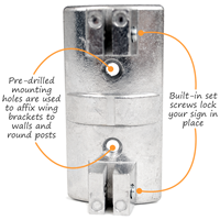 1 Wing Bracket for Projection Mounting of Sign