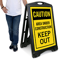 Keep Out Under Construction Area Sidewalk Sign