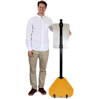 safety yellow portable cone shaped base sign holder