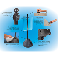 Black Roll 'n' Pole Sign Holder