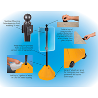 Yellow Portable Cone Base Sign Holder