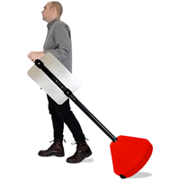 Red Roll 'n' Pole Portable Sign Holder For Parking