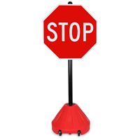 Roll 'n' Pole Danger Red Base with 42in. Pole