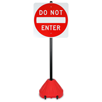 Roll 'n' Pole Danger Red Base with 54in. Pole