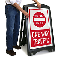 One Way Traffic Sign with Symbol