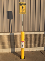 Pedestrian Crossing Post - 52in. Flexbollard with 8ft Signpost