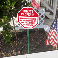Sign warning trespassers will be prosecuted