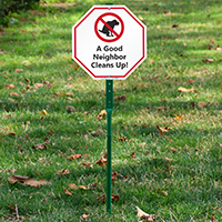 No Dog Poop Here Lawnboss Sign