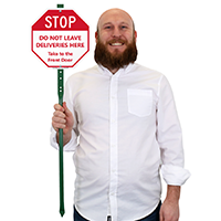 Stop - Do Not Leave Deliveries Here LawnBoss Sign
