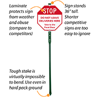 LawnBoss Signage for No Deliveries Zone