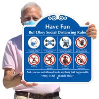 Social distancing sign for your pool