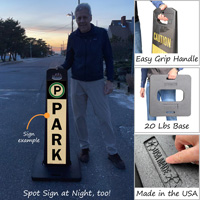 Reflective portable parking lot signs