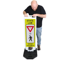 Step-N-Lock yield pedestrian crosswalk kit