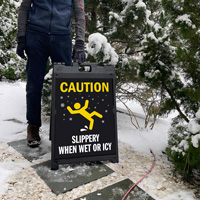Caution Slippery When Wet or Icy Sign