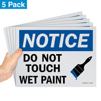 Notice: Do not touch wet paint sign pack