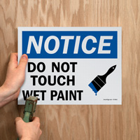 Sign pack for wet paint caution