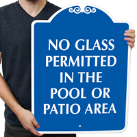 No Glass Permitted In The Pool Area SignsatureSigns~