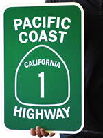 Pacific Coast California 1 Highway Signs