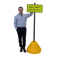 Yellow Big Boy XL Roll 'n' Pole Portable Sign Holder