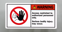Access Restricted To Authorized Personnel Only Labels