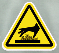 Burn Hazard / Hot Surface Underneath Labels