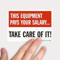 Equipment Care Alert Label