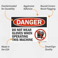 Safety Label for Glove Restrictions