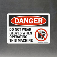 Label for Prohibited Glove Usage