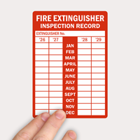 5-Pack Fire Extinguisher Inspection Record Labels