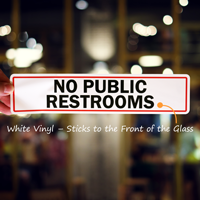 No public restrooms door label