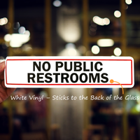 No public restrooms label