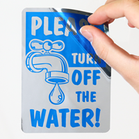 Please Turn Off The Conserve Water Label