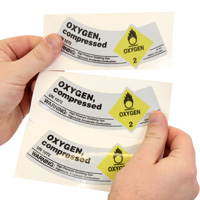 High Pressure Oxygen Cylinder Label