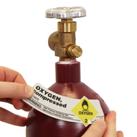 Oxygen Cylinder Warning Label