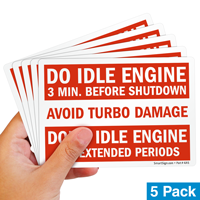 Idle Engine Label 3 Min Before Shutdown