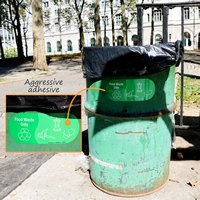 Food Waste Only, Vinyl Recycling Stickers with Symbol