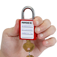 Spanish Danger Padlock 2-Sided Label