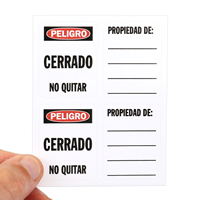 2-Sided Spanish Danger Padlock Label